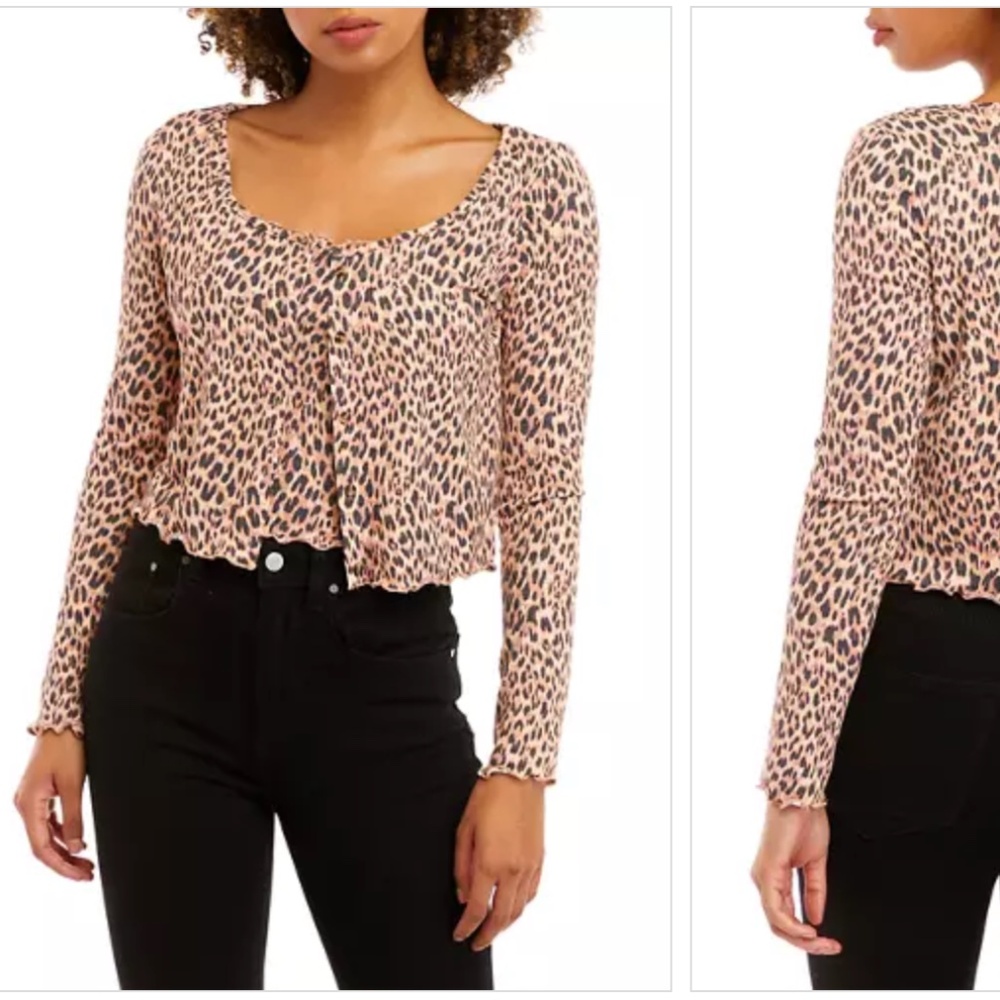 NEW! Cheetah Leopard Print Cardigan Tank Set Juniors Long Sleeve XL Belk NWT :)